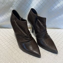Aldo Chic Brown Leather Slouch Stiletto Ankle Booties EU 39 US 8.5
