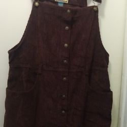 XL Corduroy Overall Jumper Dress