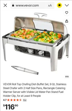 VEVOR Roll Top Chafing Dish Buffet Set