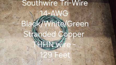 Southwire Tri-Wire 14-AWG Black/White/Green Stranded Copper THHN wire - 129 Feet