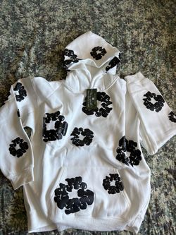 Denim Tears White Cotton Wreath Hoodie