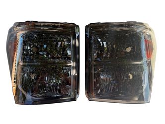 11-16 Ford Super Duty Headlights; F-250, F-350, F-450, F-550 Smoked Lens Amber Corners