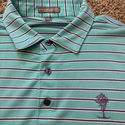 Peter Milar Teal/ Purple Stripe Summer Comfort Polo Mens Size XL