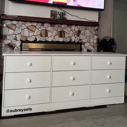 White 9 drawer dresser