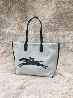 Longchamp Large Canvas Tote Shoulder Bag Travel Bags
