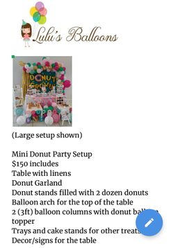 Mini donut party setup