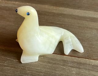 Vintage onyx alabaster seal figurine