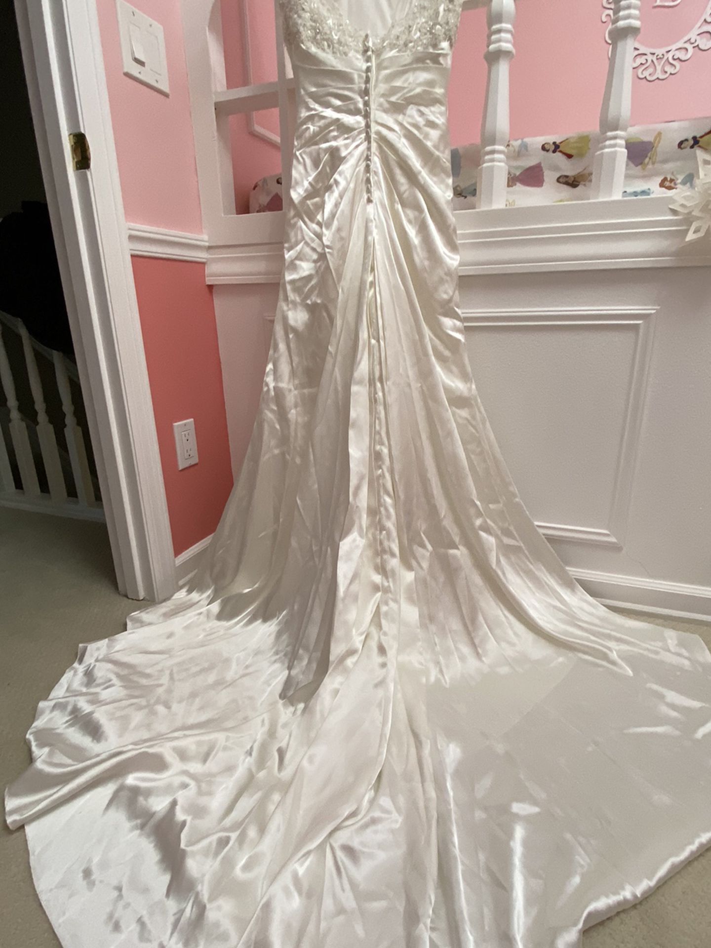 David’s Bridal Wedding Gown (size 2 But Fit Better as Size 0) And Wedding Heels (size 6)