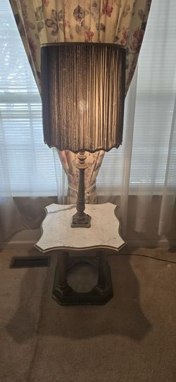 Vintage lamp side table combination