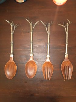Kitchen utensils/ wood & metal spoons /$20