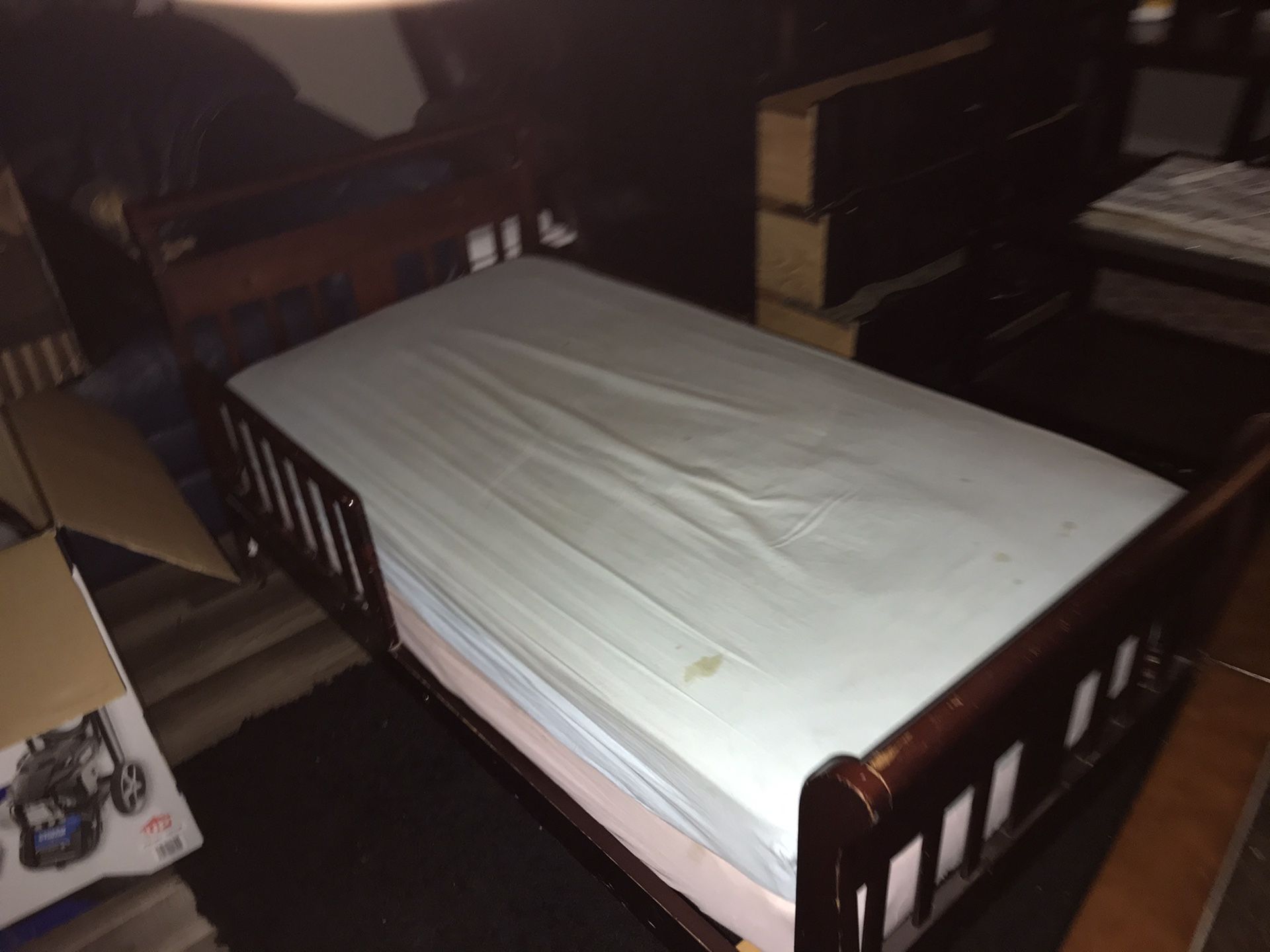 Toddler bed with two mattress