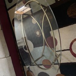 brass and glass table