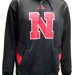 ADIDAS NEBRASKA PULLOVER TRAVEL HOODIE Size XL