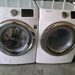 Samsung Front Load Washer And Stackable Gas Dryer Set 
