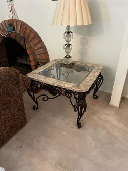 Set of marble side tables