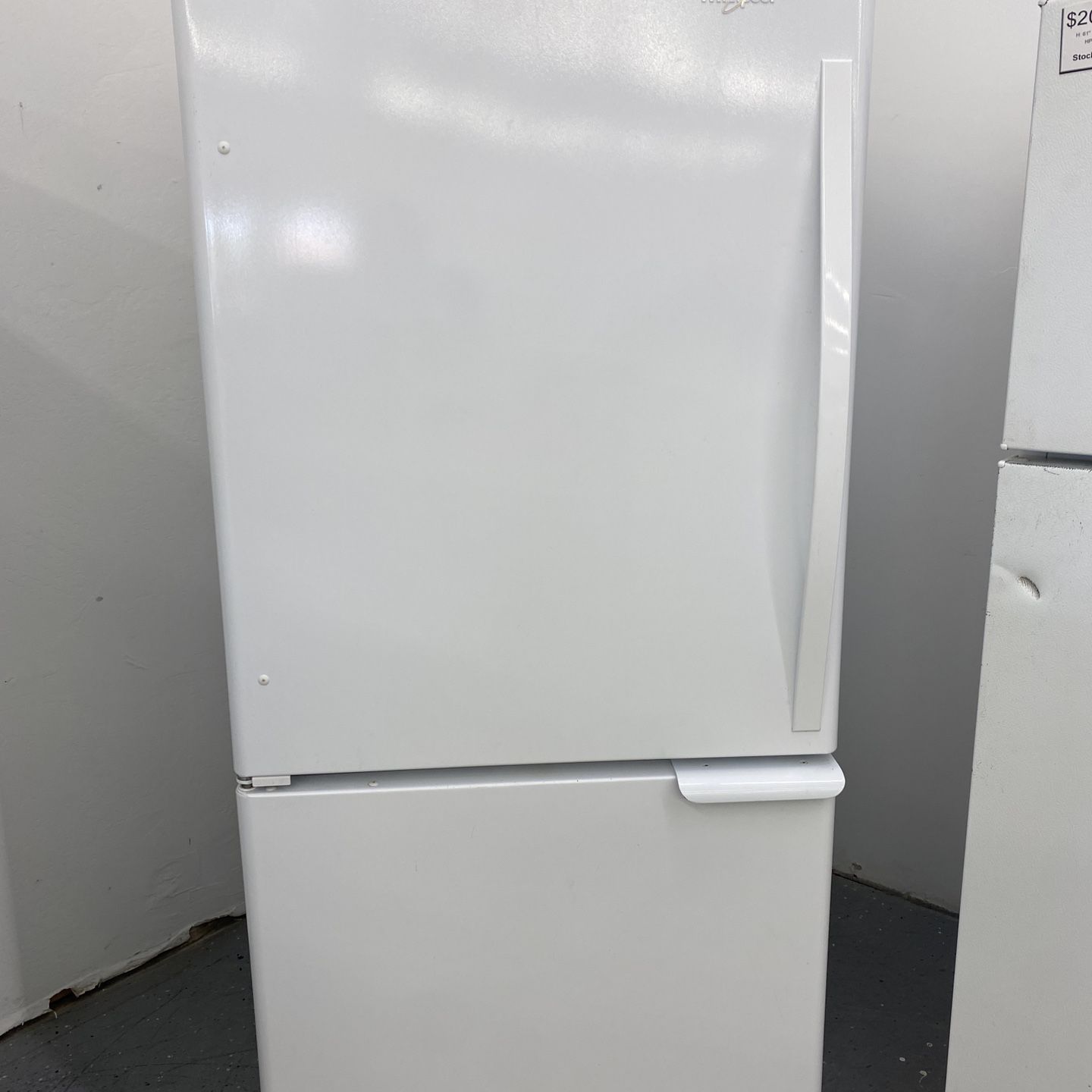 White Whirlpool Bottom Freezer Refrigerator