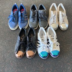 Woman’s Shoe Lot Of 5 Pairs Size 7.5 Adidas Shelltoe Nike Force
