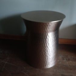Hammered Accent Stool Antique Look  Cooper Finnish 