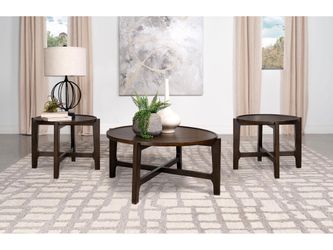 Cota Dark Brown 3-piece Solid Wood Coffee and End Table Set