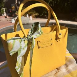 Kate Spade New York Wellesley Quinn Yellow Leather Tote