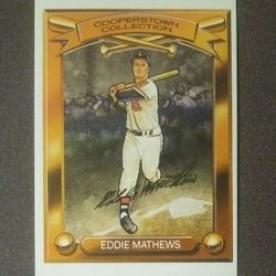1989 Kahn's Eddie Mathews Milwaukee Braves Cooperstown Collection Edwin L. Hillshire Farms Baseball Card Hall Of Fame Vintage Collectible