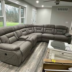 BRAND NEW GREY RECLINING SECTIONAL SAME DAY DELIVERY 