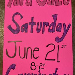 Yard Sale 6/21 