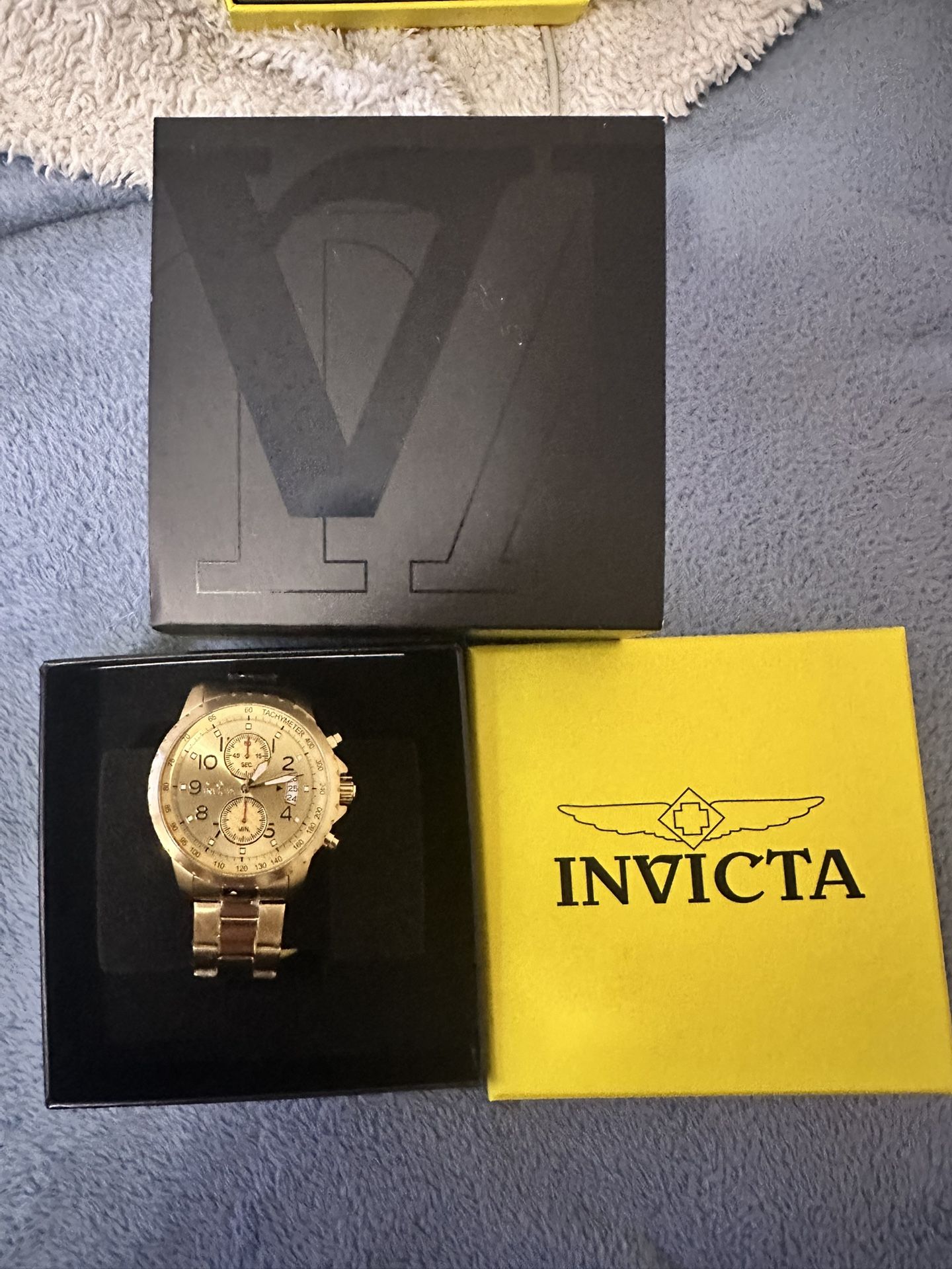 Invicta Specialty Men 45mm Stainless Steel Gold Gold Dial VD51