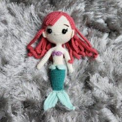 New Crochet Doll Ariel Princess 11 Inches Toy Gift