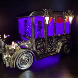 Bath & Body Works LIGHT UP HEARSE 💀🕷️ WATERGLOBE 3 Wick Candle Holder - NEW WITH TAG & BOX