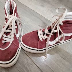 Vans Burgandy Zip Up Toddler Kids Shoes