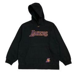 VINTAGE NIKE LA LAKERS HOODIE MEDIUM M SWEATSHIRT PULLOVER KOBE BRYANT 24 LEBRON