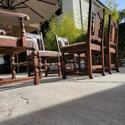 Rarity set of 6 1830s Antique vintage, mahogany, walnut, quality, solid & Straight decorative Dining chairs