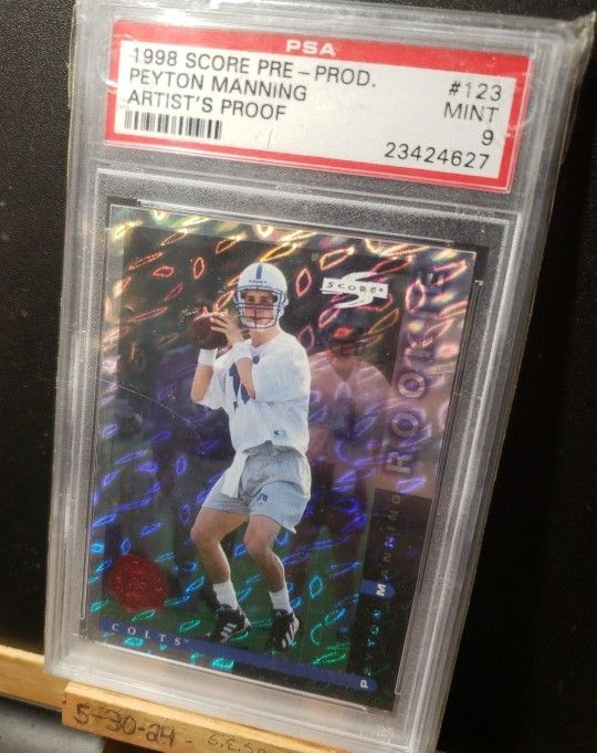 Peyton Manning Rookie PSA 9 1998 Score Artists Proof Pre-Production #123 Panini Indianapolis Colts Denver Broncos