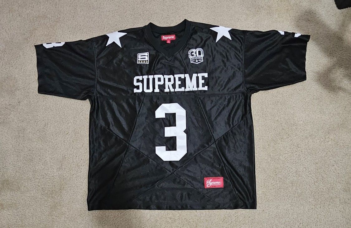 Supreme Star Football Jersey XL black シャツ supreme Stars