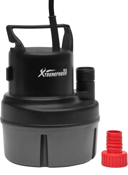 1/6HP Submersible Water Utility Pump, 1100 GPH Portable Sump Pump for Pool Draining, Pool Cover Pump 10 FT Cord for Basements, Pool, Fountains