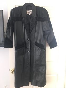 Genuine Leather Women’s Long Coat - Size Medium