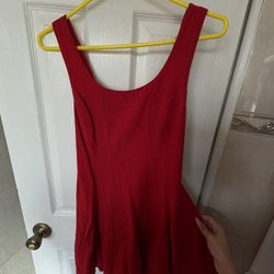 S Red Flowy Summer Dress