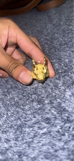 Gold-Tone Dragon Head Ring