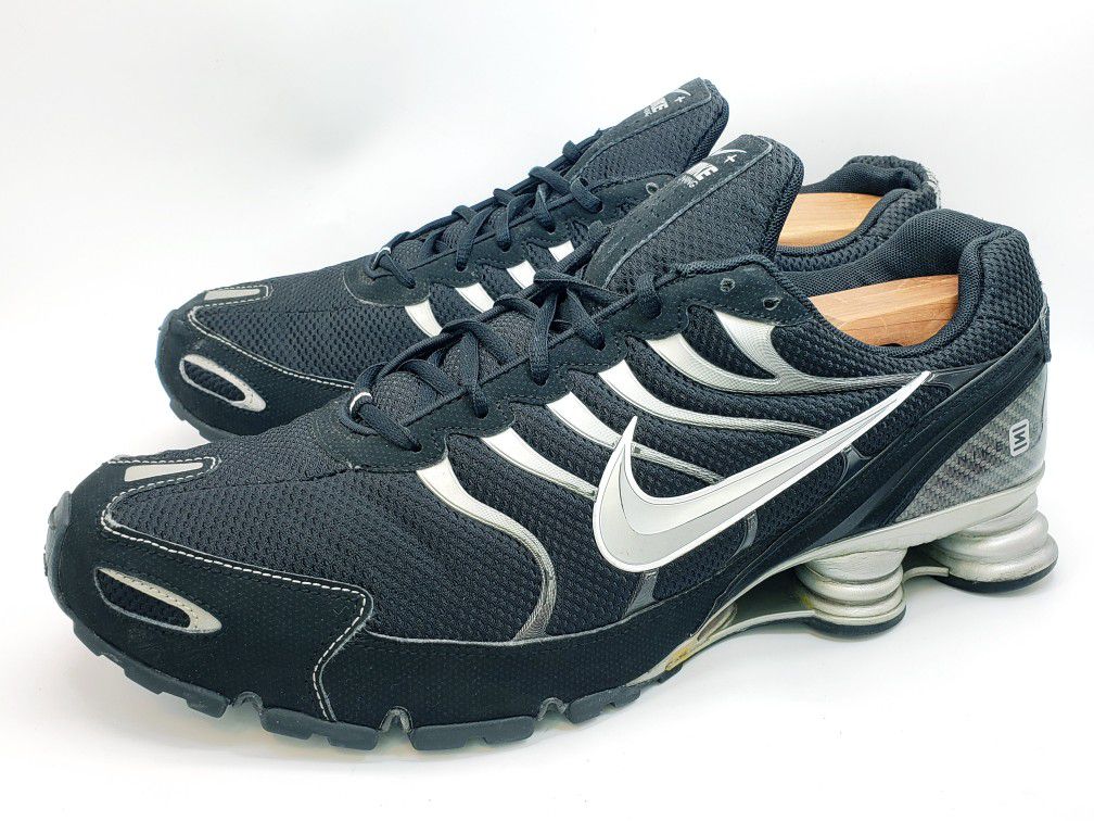 NIKE Shox Turbo Black/Silver Sneakers Mens Size 15 M Running Shoes ...