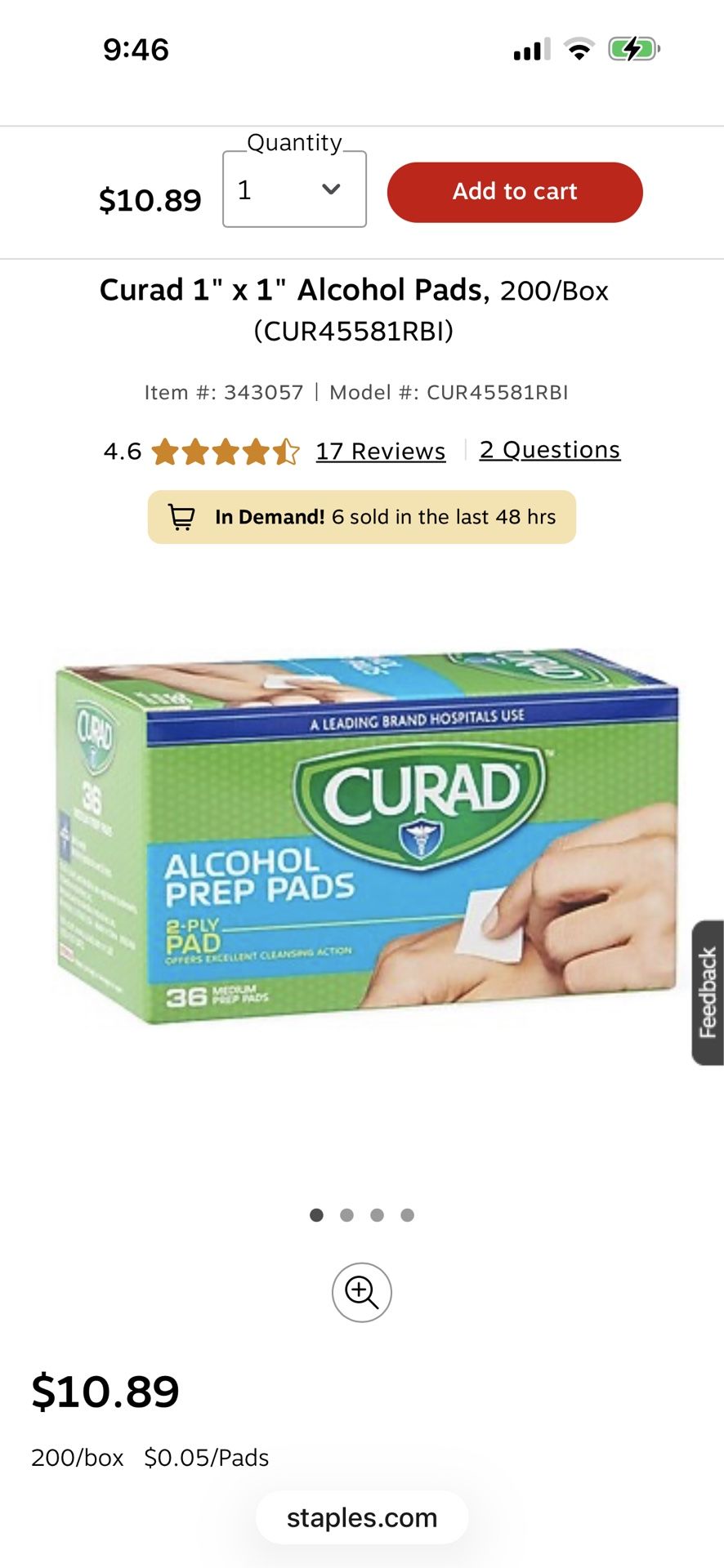 Plastic Wrap Sealed Bought from Costco. Curad alcohol prep pads 100 ct*4. $15 Each or. $100 For All