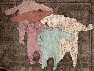 0-3mo Girl's Footed Onesie Bundle