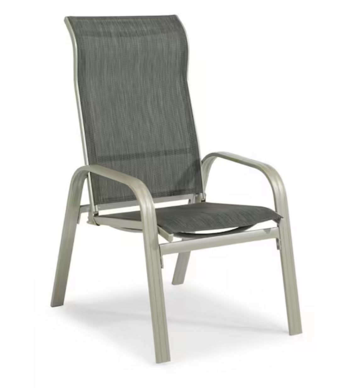 Captiva Charcoal Gray Stationary Cast Aluminum Outdoor Dining Arm Chair (Set of 2