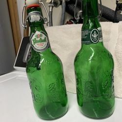 (2) Grolsch vintage green beer bottles $5 ea both for $8