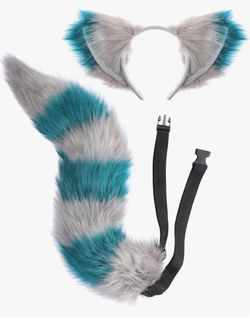 Faux Fur Fox Ears and Tail Costume Set