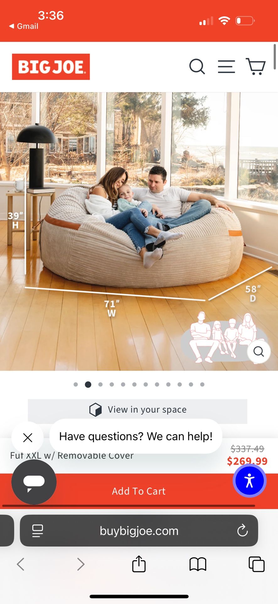 Large Bean Bag Chair
