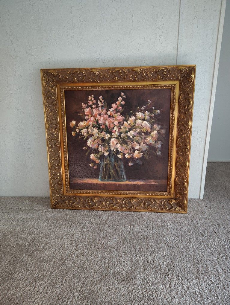 Beautiful Floral Solid Wood Frame Wall Art