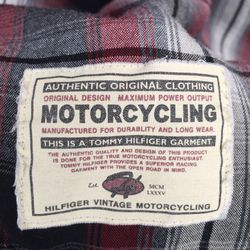 VINTAGE TOMMY HILFIGER MOTORCYCLING CASUAL BUTTON DOWN SHIRT