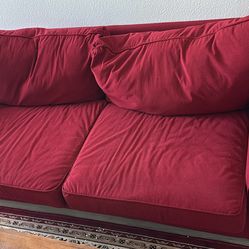 Red Sofa 3 Seats Cleanable Design Of Ashley