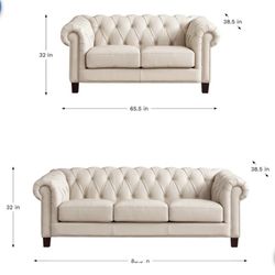 Baldwin Top Grain Leather Sofa And Loveseat